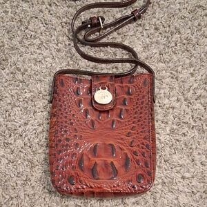 Brahmin Cognac Crocodile Embossed Bag